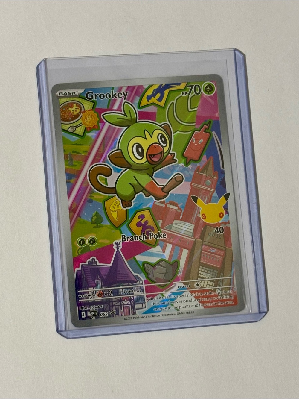 Pokemon Grookey First Partner Illustration Holo Card